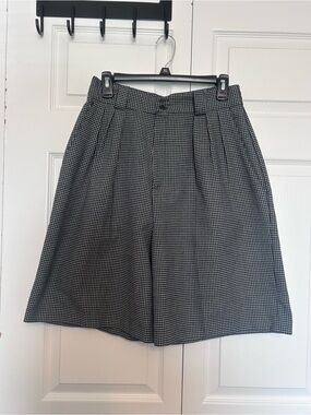 Christy Girl High-Waist Black & White Check Pleated Women’s Shorts Size 14/L